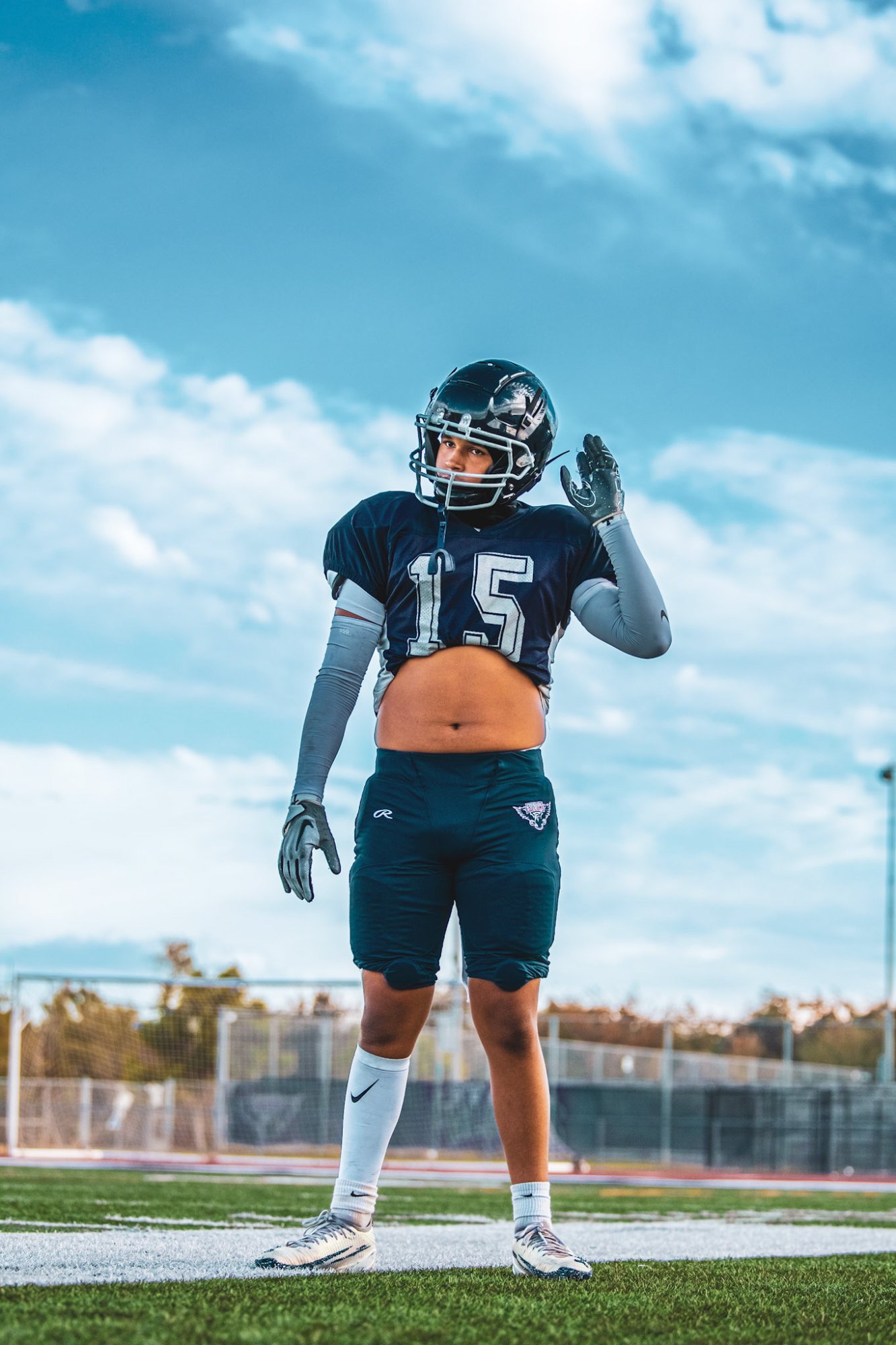 Football player on field