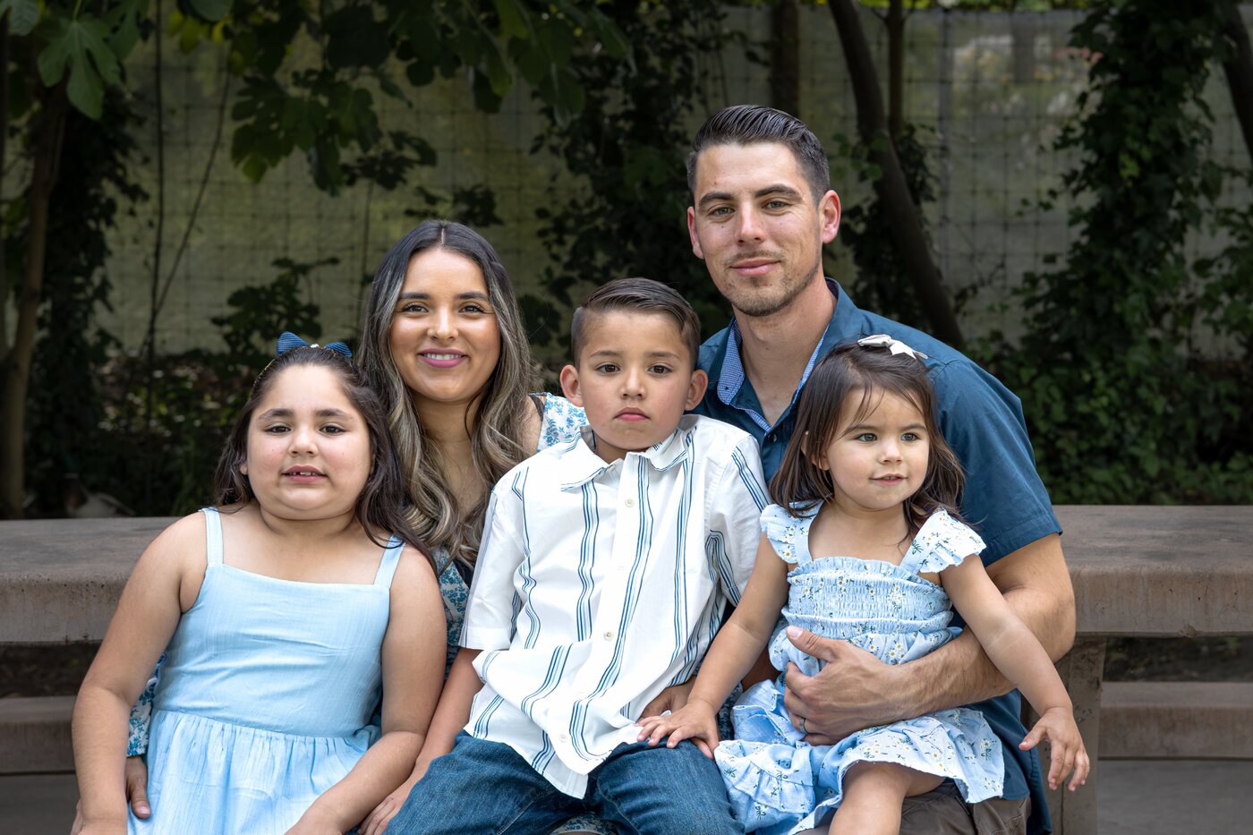 Family of five portrait