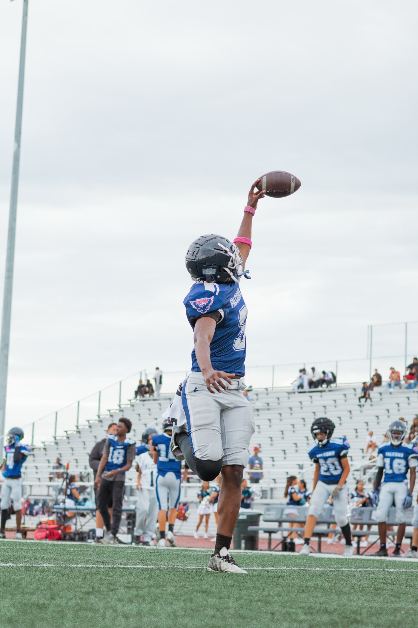 Player celebrating after a touchdown