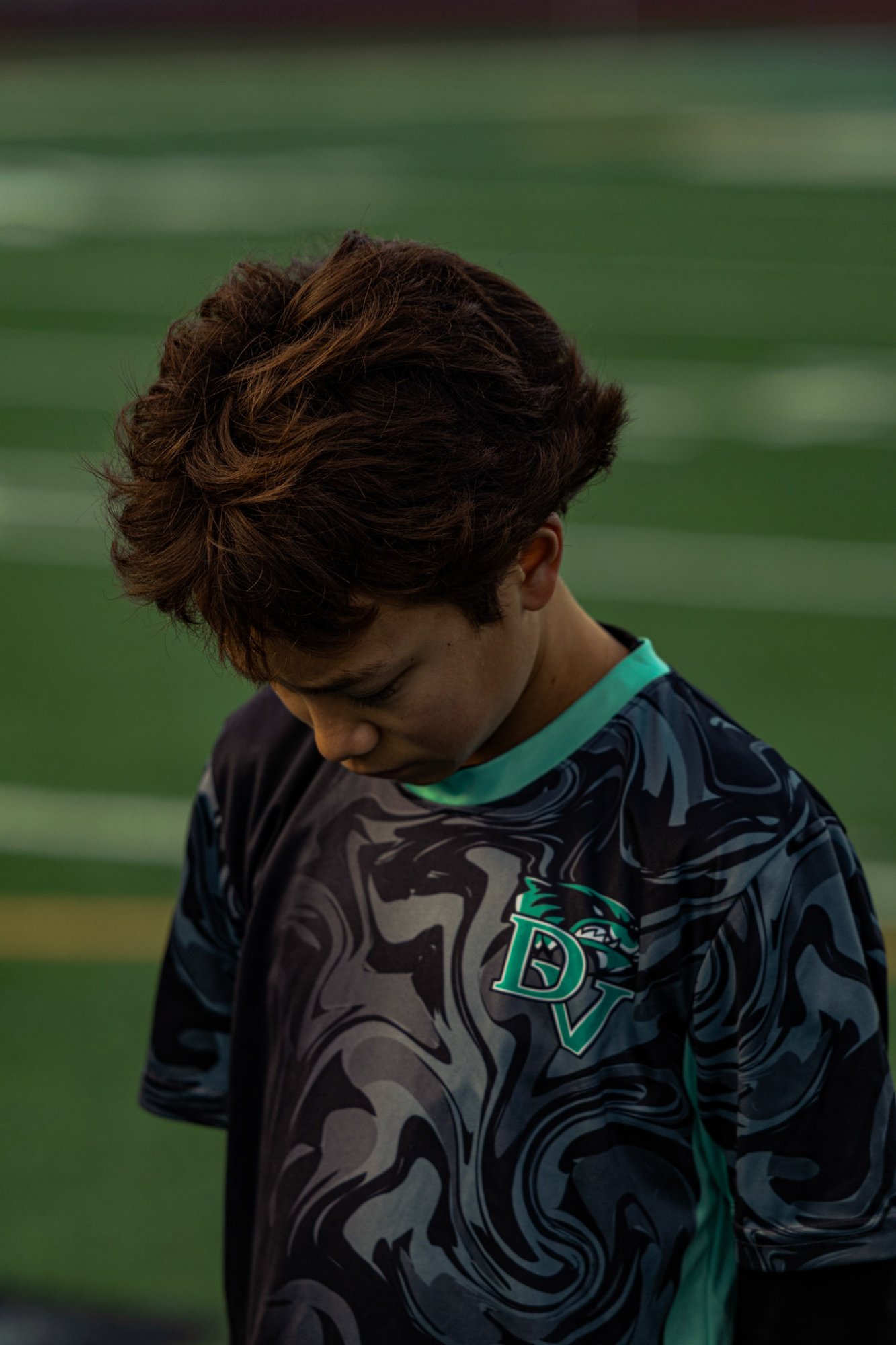 Player portrait head down